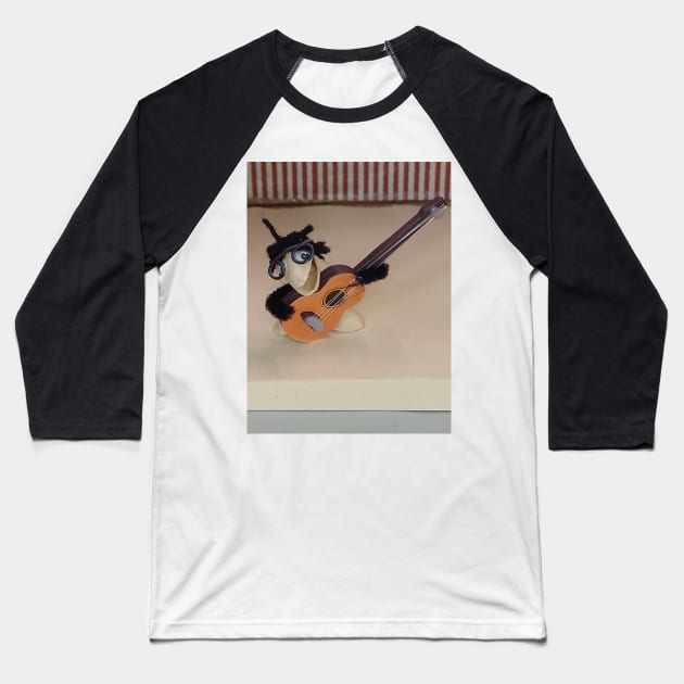 The Pistachios Accoustic Guitarist Baseball T-Shirt by Colin-Bentham